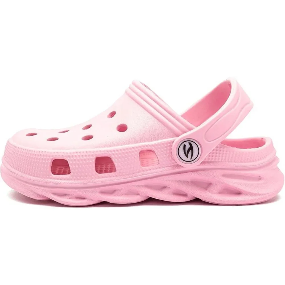 New Hobibear Toddler Girls Size 8 Pink Slide On Non Slip Faux Rubber Clogs Shoes